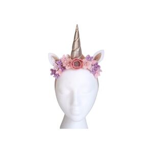 Magical Unicorn Headband with Floral Accents